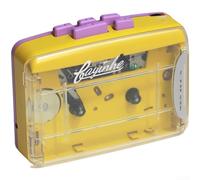 Lecteur cassette portable avec radio FM et fonction d'enregistrement, avec casque stéréo, design rétro transparent pour nostalgie de voyage (violet)