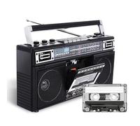 Lecteur cassette rétro avec Bluetooth, lecture SD/USB, fonction de transcription, double audio HD pour les amateurs de musique vintage et les amateurs d'audio