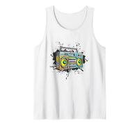 Lecteur cassette rétro Boombox gouttes de peinture Débardeur