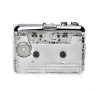 Lecteur cassette USB avec connecteur de type C, convertisseur de bande portable vers MP3 pour cassettes audio, boîtier transparent, son stéréo, compatible avec Windows et Mac, logiciel et