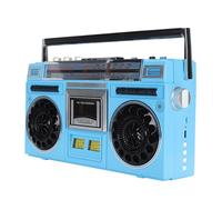 Lecteur Cassettes RéTro Style AnnéEs 80, Radio Portable avec 4 Haut-Parleurs, Double Canal Hautes Et Basses FréQuences Et Haut-Parleur IntéGré pour RéUnions Famille Et SoiréEs Dansantes,Blue