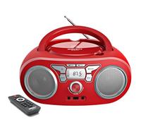 Lecteur CD avec Bluetooth, Radio FM Stéréo avec Son Cristallin, Lecture MP3/CD/CD-R, Entrée USB &AUX-in, Prise Casque, Ecran LCD, Lecteur CD Boombox Portable