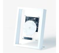 Lecteur CD avec Cadre Musical, Cadre Photo décoratif Musical avec télécommande et écran LED, Lecteur CD Mural avec télécommande, Bluetooth 5.0/Sortie AUX 3,5 mm(White)