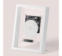 Lecteur CD avec Cadre Photo Décoratif Mural, Télécommande Et Affichage LED, Bluetooth 5.0/Sortie Aux 3,5 Mm, sans Haut-parleurs, pour Décoration Murale De Bureau à Domicile, Cadeau De Noël White