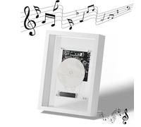 Lecteur CD avec Cadre Photo Musical RéTro Lecteur CD Mural Dispositif Mural/Bureau Double Usage NéCessite Haut-Parleurs Externes Un Affichage NuméRique & Une TéLéCommande CD Non Inclus,White