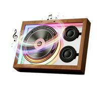 Lecteur CD avec Enceinte BT Et TéLéCommande, Cadre Photo DéCoratif Musical, Petit Lecteur CD Vintage Portable avec USB Et Carte TF, Rechargeable Et Fixable Au Mur pour DéCoration Maison,B