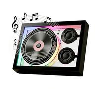 Lecteur CD avec Enceinte BT Et TéLéCommande, Cadre Photo DéCoratif Musical, Petit Lecteur CD Vintage Portable avec USB Et Carte TF, Rechargeable Et Fixable Au Mur pour DéCoration Maison,C