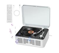 Lecteur CD avec Enceintes Son Stéréo HiFi, Lecteur de CD Vintage Bluetooth pour la Maison, Lecteur CD avec Radio FM et Label