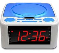 Lecteur CD avec Radio-réveil Numérique FM/am, écran LCD, Port USB, Double Haut-Parleur, Luminosité Réglable., Blue