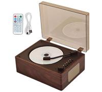 Lecteur CD Blue-Tooth Rétro, Lecteur De Musique Portable avec Télécommande Et Haut-Parleur, Blue-Tooth 5.0/Sortie AUX 3,5 mm, Lecteur CD De Bureau pour La Maison, La Chambre, Le Bureau Et comme Wood