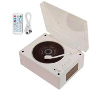 Lecteur CD Blue-Tooth Rétro, Lecteur De Musique Portable avec Télécommande Et Haut-Parleur, Blue-Tooth 5.0/Sortie AUX 3,5 mm, Lecteur CD De Bureau pour La Maison, La Chambre, Le Bureau Et comme White