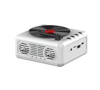 Lecteur CD Bluetooth avec haut-parleur intégré, design rétro, radio FM portable et haut-parleur intégré (blanc)