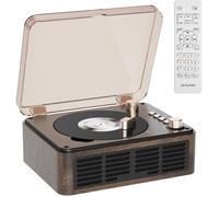 Lecteur CD Bluetooth avec Haut-parleurs et Radio FM Vintage Lecteur de CD Support USB & AUX Playback pour Livres Audio