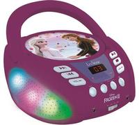 Lecteur CD Bluetooth La Reine des Neiges avec Effets Lumineux - LEXIBOOK - Transportable - Karaoké - Bleu
