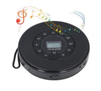 Lecteur CD Bluetooth portable avec haut-parleur, lecteur CD anti-basculement pour voiture, compatible MP3, prise en charge USB, microphone intégré (noir)