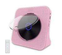 Lecteur CD Bluetooth Portable, Lecteur CD Musical avec Écran LED Et 6 Réglages De Minuterie, 5 Formats CD, Bluetooth 5.0 Audio HiFi Stéréo, pour Maison Bureau Pink
