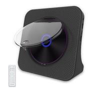 Lecteur CD Bluetooth Portable, Lecteur CD Musical avec Écran LED Et 6 Réglages De Minuterie, 5 Formats CD, Bluetooth 5.0 Audio HiFi Stéréo, pour Maison Bureau Black
