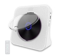 Lecteur CD Bluetooth Portable, Lecteur CD Musical avec Écran LED Et 6 Réglages De Minuterie, 5 Formats CD, Bluetooth 5.0 Audio HiFi Stéréo, pour Maison Bureau White