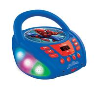 Lexibook Lecteur CD Bluetooth Spider-Man – Effets lumineux, pour enfants, micro/AUX – Bleu/Rouge