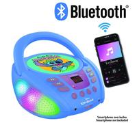 Lexibook Lecteur CD Bluetooth pour enfants Disney Stitch RCD109D – Portable, Lumineux, Micro, Bleu