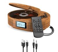 Lecteur CD Boombox amélioré et Haut-Parleur Bluetooth 2en1, Lecteur CD Portable Rechargeable pour Voiture/Maison avec télécommande, Radio FM, Prise en Charge AUX/USB, Prise Casque