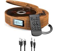 Lecteur Cd Boombox Amélioré Et Haut-Parleur Bluetooth 2En1, Lecteur Cd Portable Rechargeable Pour Voiture/Maison Avec Télécommande, Radio Fm, Prise En Charge Aux/Usb, Prise Casque