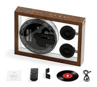 Lecteur CD BT, Lecteur Musique Bureau Et Mural avec TéLéCommande, LumièRe D'Ambiance Et Compatible CD, Carte TF Et Radio FM, Petit Lecteur CD Vintage Portable pour Maison Et du Bureau,B
