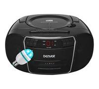 Lecteur CD Casette Denver Electronics TCP-40 Portable, Noir 2W RMS, Radio FM, Noir LCD 3,5 mm, Ampoule DIAMS LED G