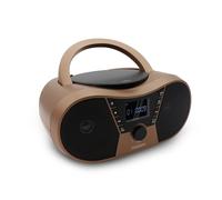 MOOOV Lecteur CD Copper & Black avec Radio FM, Port USB, Fonctions Sleep et ID3
