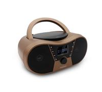 Mooov Lecteur CD Copper & Black – Radio FM, port USB, fonctions Sleep et ID3
