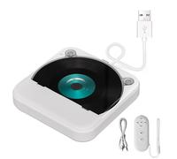 Lecteur CD de voiture - Lecteur CD externe universel pour voiture - Interface AUX/USB - HIFI - 133 x 133 x 25 mm, blanc