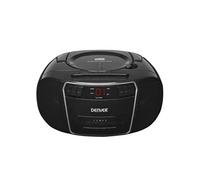 Lecteur CD Denver Electronics TCP-40, Casette Portable, Noir 2W RMS, Radio FM, Noir LCD 3,5 mm