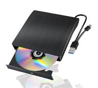Lecteur CD/DVD Externe 2 en 1 USB 3.0 Type C Graveur CD DVD +/-RW ROM Optique Ultra-Mince(Black)