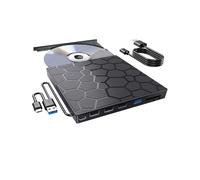 Lecteur CD/DVD Externe, 7 en 1 USB 3.0 CD/DVD-ROM +/-RW Graveur de CD pour Ordinateur Portable de Bureau , Windows 11/10/8/7 Linux