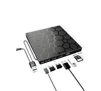 Lecteur CD/DVD Externe for Ordinateur Portable, 8 en 1 USB 3.0 Ultra-Fin, Lecteur et graveur CD/VCD/DVD