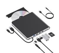 Lecteur CD DVD externe pour ordinateur portable USB 3.0 USB C graveur de CD externe lecteur de CD ROM graveur lecteur DVD externe pour ordinateur portable PC de bureau Windows 11/10/8/7 MacBook Mac OS
