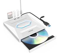 Lecteur CD/DVD externe USB C Lecteur DVD portable avec emplacements pour carte SD 3 ports USB Graveur CD ROM Lecteur de disque externe Optique Compatible avec ordinateur portable de bureau Mac