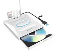Lecteur CD/DVD externe USB C Lecteur DVD portable avec emplacements pour carte SD 3 ports USB Graveur CD ROM Lecteur de disque