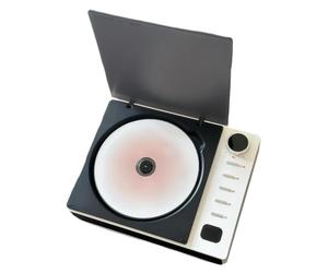 Lecteur CD Externe Portable, Lecteur Radio FM, Technologie sans Fil, Sortie Optique NuméRique, Lecteur Audio Audiophile, Lecteur D'Albums, Batterie Haute Capacité IntéGréE 2600 Mah,White