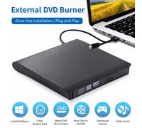 Lecteur CD externe type-c USB 3.0 2 en 1, lecteurs optiques portables, graveur DVD, lecteur CD RW ROM, graveur pour ordinateur de bureau et ordinateur Portable noir