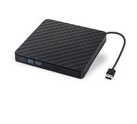 Lecteur CD externe USB 3.0 - Combo CD - Ultra fin - Résistant aux chocs et suppression du bruit - Câble USB haute vitesse - Bonne compatibilité avec Windows/Mac OS pour ordinateur