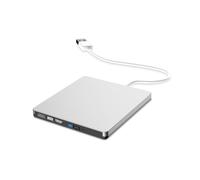 Lecteur CD Externe USB3.0 Type de Plateau 12,7 mm Lecteur Optique DVD-RW Ultra Fin Enregistreur pour Ordinateur Portable PC (Argent)
