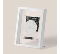 Lecteur CD Intégré À Un Cadre Musical, Cadre Photo Décoratif Mural, Bluetooth 5.0/Sortie AUX 3,5 Mm, avec Télécommande, Idéal for La Maison, Le Couloir, Le Bureau Ou La Décoration Murale(White)