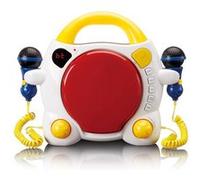 Lecteur CD karaoké portable avec Bluetooth® pour enfants Lenco KCD-011KIDS Rouge-Blanc