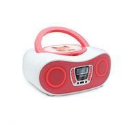 Lecteur CD Kino karaoké avec micro, effets lumineux et radio FM - Blanc & Rose