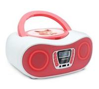 Mooov 477409 Lecteur CD Kino karaoké avec micro, effets lumineux et radio FM - Blanc & Rose