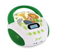 Mooov Lecteur CD enfant 477144 Jungle – MP3, USB, AUX, casque, portable Vert/Blanc