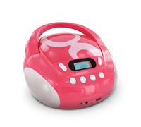 Lecteur CD MP3 enfant avec port USB - rose et blanc