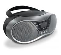 METRONIC 477171 Lecteur CD MP3 numérique DAB+ et FM RDS avec port USB, entrée audio, sortie casque, fonction double alarme - Gris et Noir