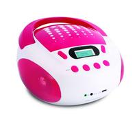 METRONIC Lecteur CD Enfant MP3 Pop Pink avec Port USB Alimentation Secteur ou Piles - Blanc et Rose